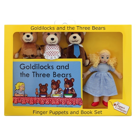 The Puppet Co Goldilocks Finger Puppets and Book Set 007902